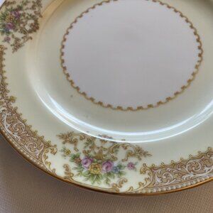 Noritake Occupied Japan Fine China Plate 6" Cream Floral Gold Trim Vintage